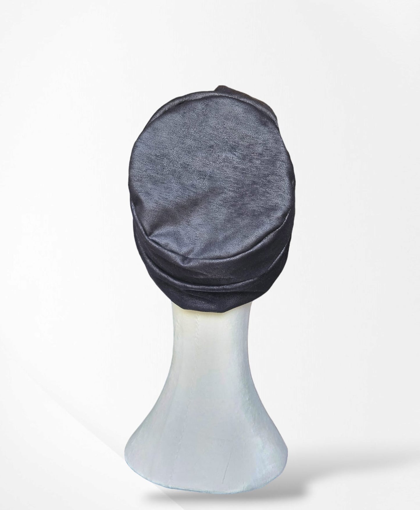 Black Amelia Leather Turban