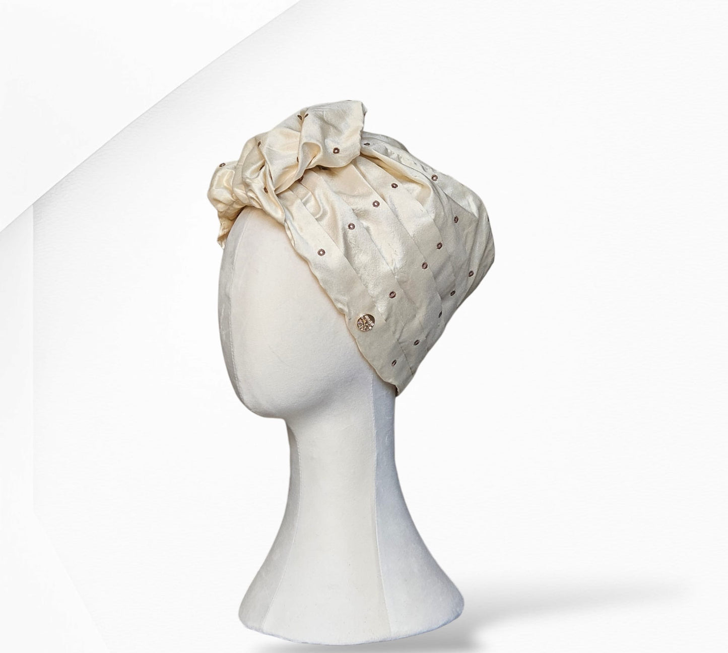 Off White Cai Silk turban Headwear