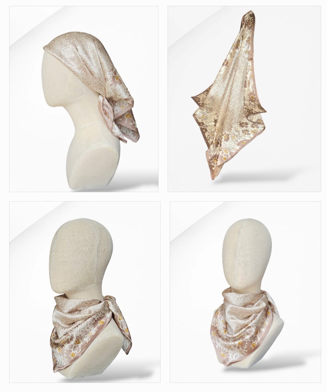 Beige Sand Silk Scarf