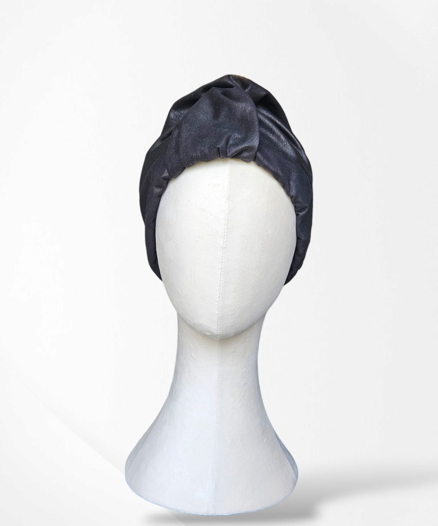 Black Amelia Leather Turban