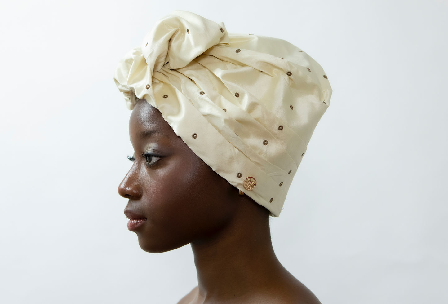 Off White Cai Silk turban Headwear