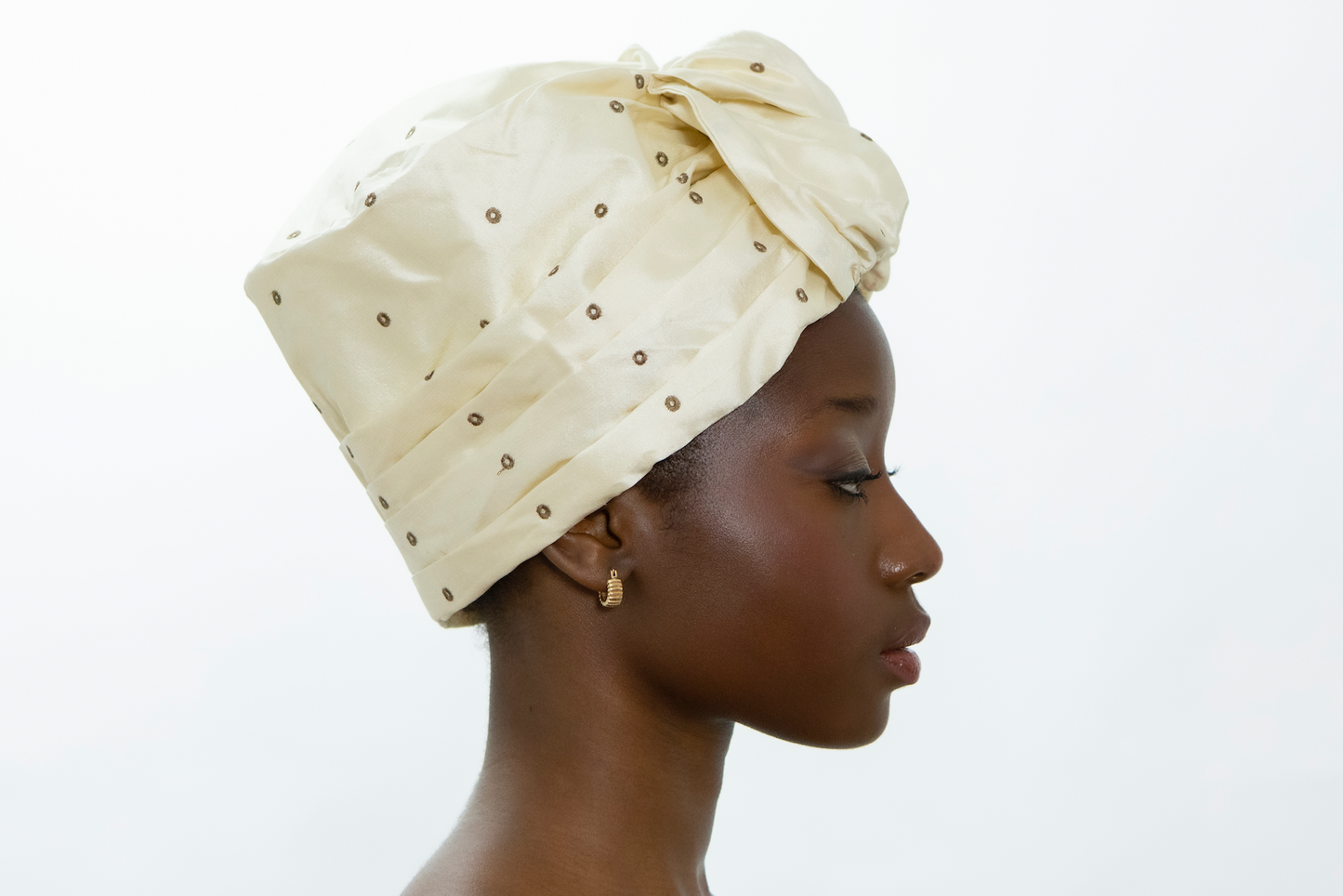 Off White Cai Silk turban Headwear